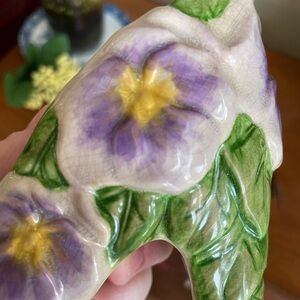 Vintage Purple Pansy Shoe 💛♥️🕊️
